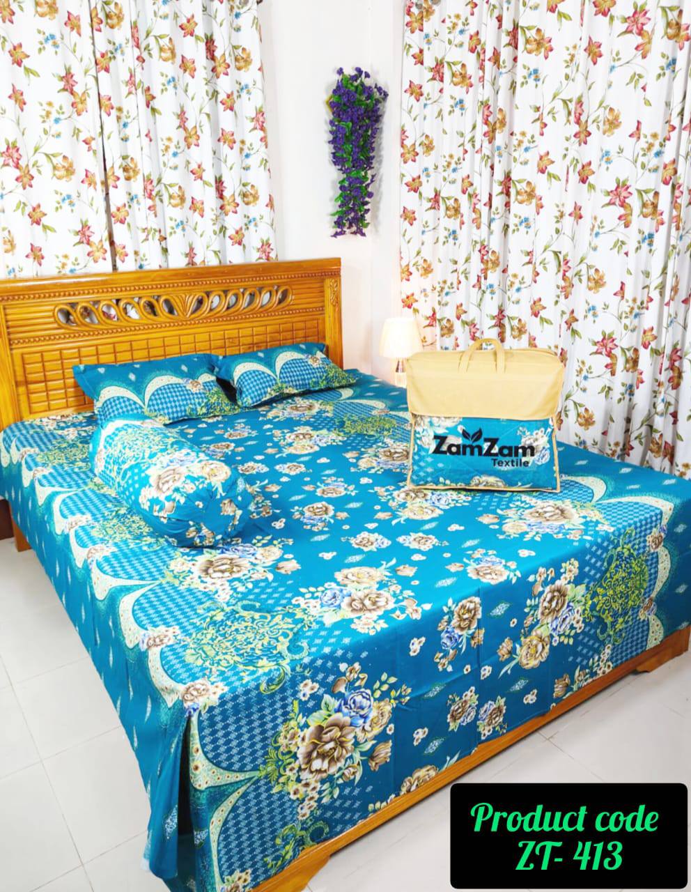413 KING SIZE PREMIUM QUALITY COMFORTER COMBO SET Code={ ZT-413 } - Image 1